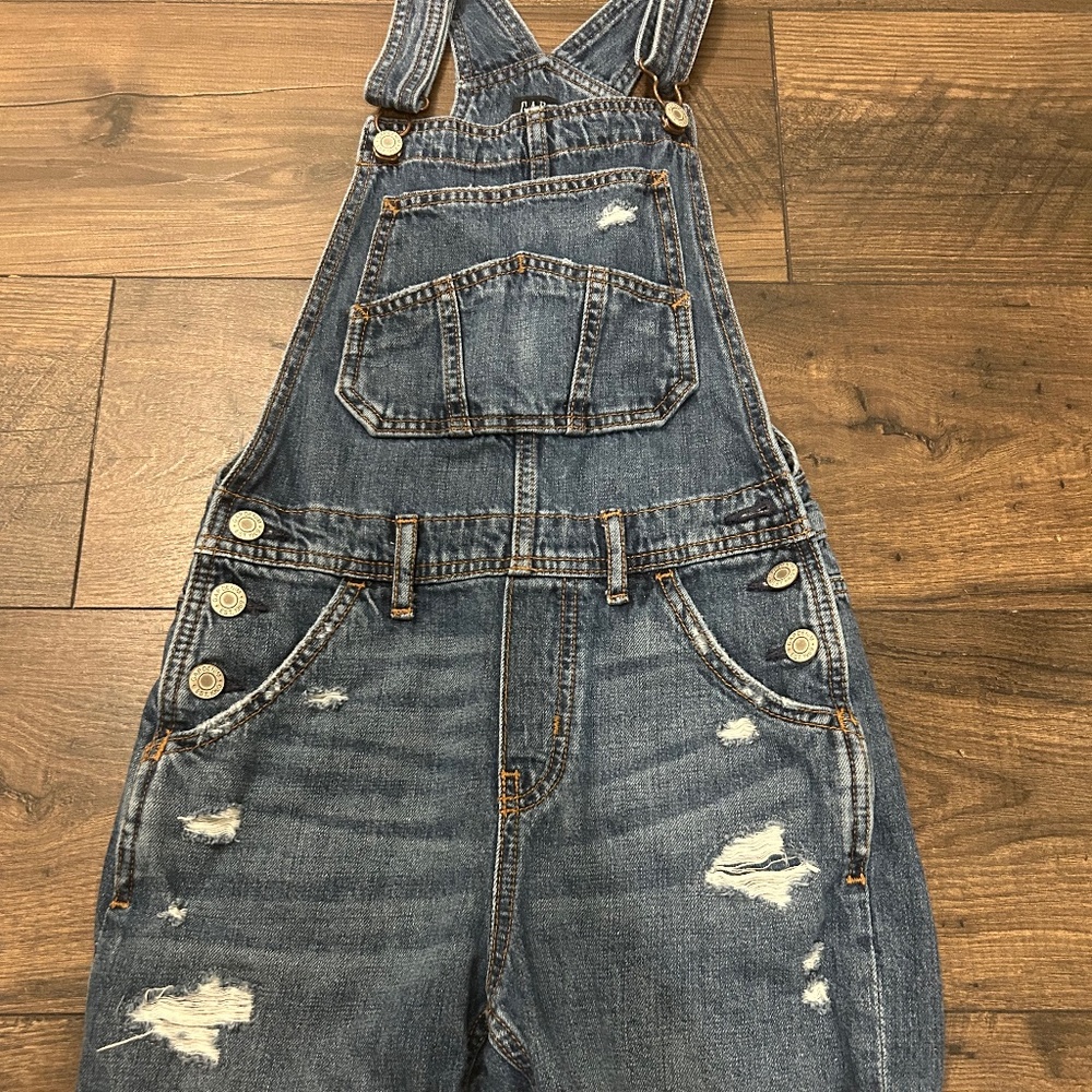 Gap Denim Kids Overall Shorts Size Large